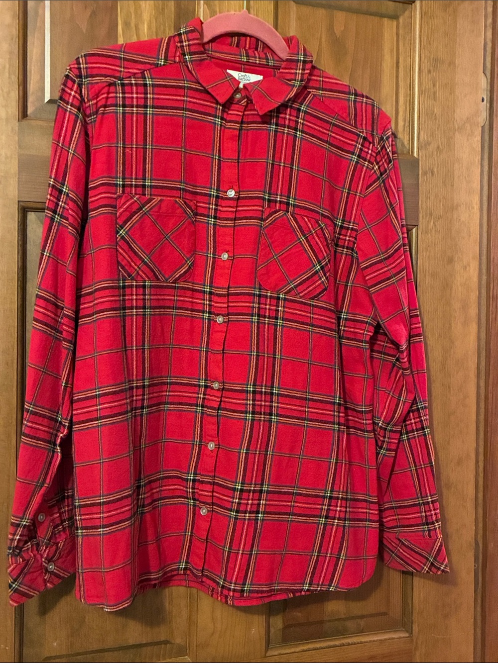 Croft & Barrow Red Plaid Button-Down Flannel shirt